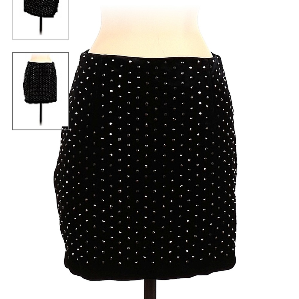 Mango mini studded velvet wrap skirt